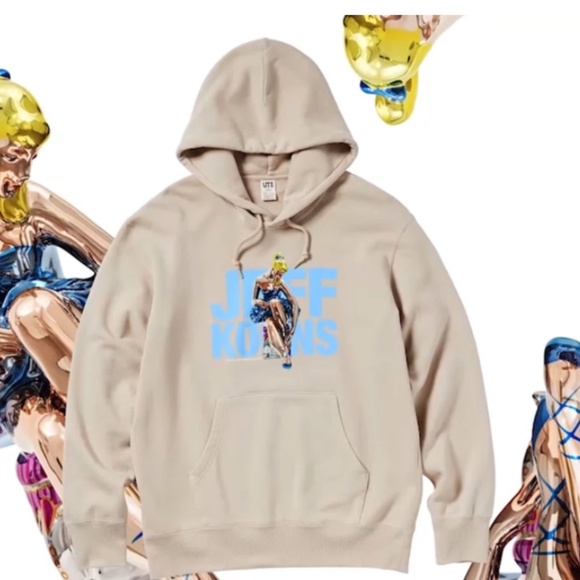Jeff Koons x Uniqlo Seated Ballerina Tan Hoodie Size M - Picture 1 of 9